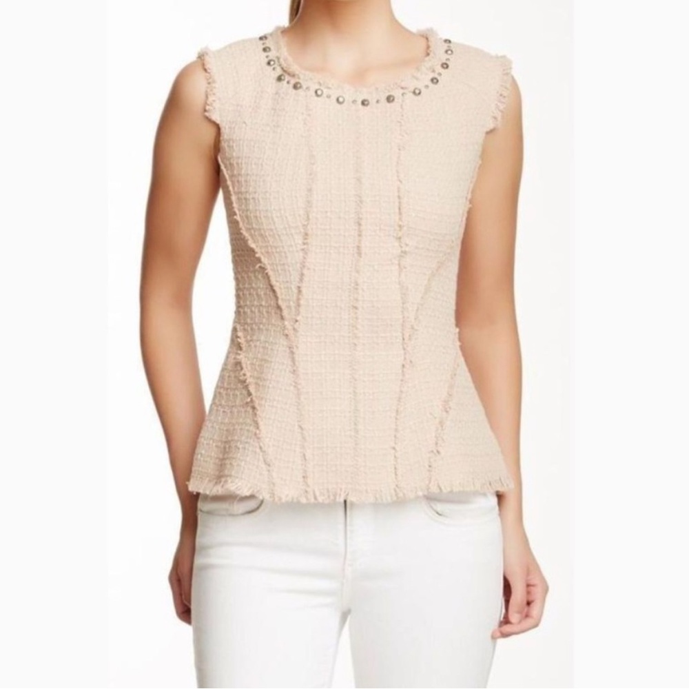 Rebecca Taylor Blush Textured Sleeveless Top